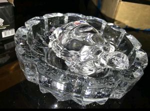 Vintage Crystal Turtle Dish