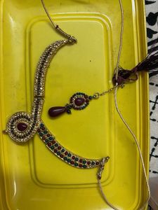 Jewellery Set ( neck lace + mango tikka + surprise