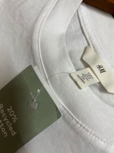 H&amp;M White Eyelet Sleeve Dress