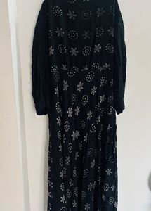 Black floral printed Maxi gown