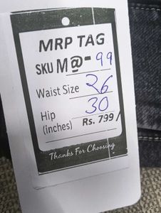 M@99 Size-26 Trendy Black Wide Leg Jeans
