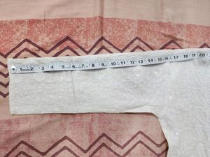White Chickenkari Kurti