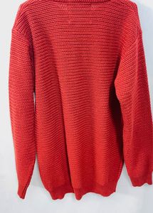 Zara Essentials Red Knit Sweater
