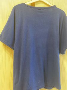 Blue Tie-Front Top