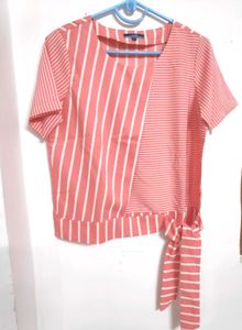 Brand New Striped Tie-Waist Top