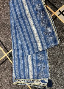 Ethnic Block Print Blue Suit