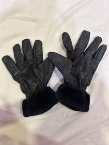 Pinterest Leather Gloves with Fur Cuff