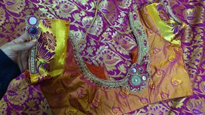 kanjivaram saree with work blouse 😍 silk