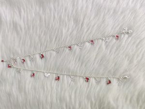 Pure Silver Anklet with Charms