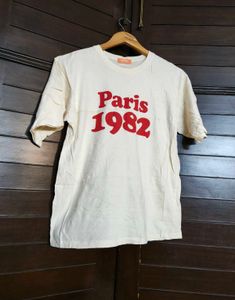 Heyday Women Cream Colour Print Regular Tshirt