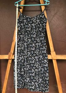 Printed Front Slit Camisole Dress.