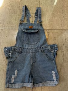 Denim Overall Dungaree Shorts