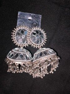 Mirror Jhumka Earrings