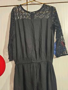 Eavan Black Lace Jumpsuit From Myntra