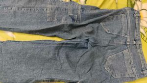 Navy Blue High waist Cargo Denim