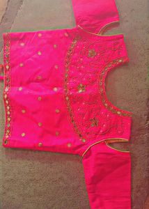 Embroidered Hot Pink Blouse