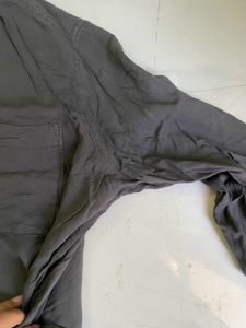 Gray Metal Button-Down Shirt