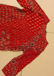 Red Patterned Tunic Dress