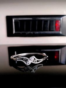 Zircon Diamond Ladies Kada Pure Silver 925