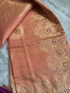 Peach Embroidered Saree