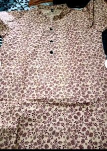 Floral Print Top And Beig Combo