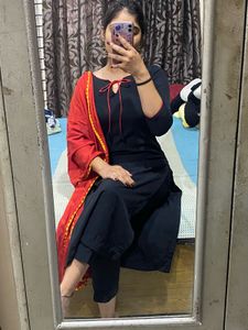 Black kurta set without dupatta