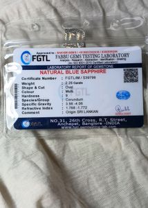 Certified Natural Blue Srilankan Sapphire