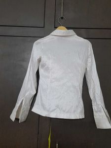 White Striped Button-Down Shirt