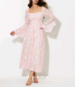 Lace-Up A Line Dress