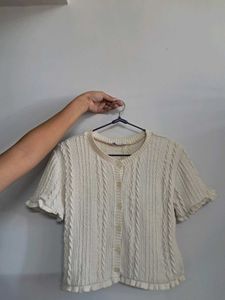 Cropped Knit Cardigan