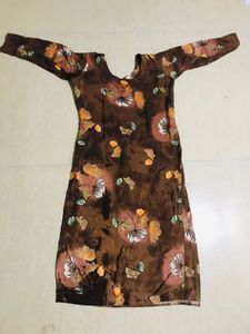 Floral Print Brown Tunic Dress