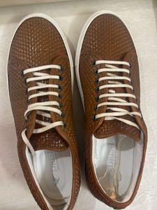 Driscoll Brown Woven Leather Sneakers