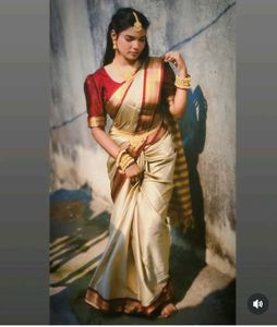 Elegant Silk Saree with Gold Details
