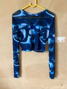 Abstract Print Fitted Top