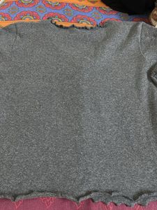 Gray Button-Down Top