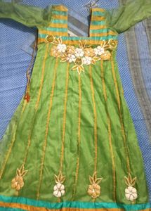 Green Embroidered Kurta