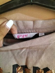 Beige Crop Sweatshirt