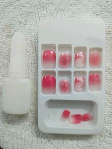 Stick On Nails 12pc With Glue