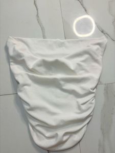 White Ruched Detail Top