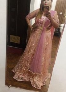 Elegant Pink Embroidered Lehenga Choli