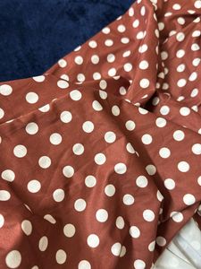 Women Coffee Brown &amp; White Polka Dots Print Dress