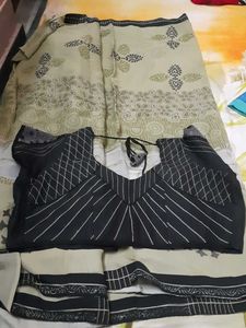 Pure Georgette Designer Saree With Blouse
