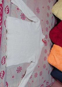 Woolen White 🤍 Top Soft Clothes Very Comfortable