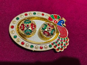 Decorative Pooja haldi kumkum Peacock new wdt ta