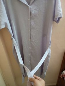 Free Size Striped Cotton Shirt Dress