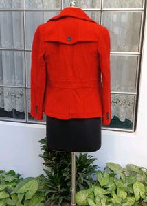 Red Pea Coat - Stylish Outerwear