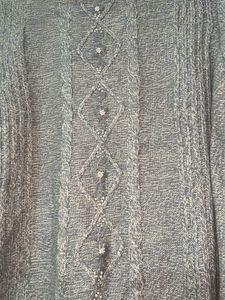 Blue Embellished Knit Sweater