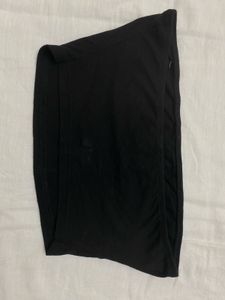 Graphic Print Black Tube Top