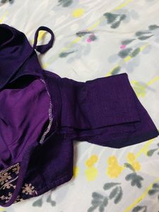Purple Embroidered  Kameez With Dupatta