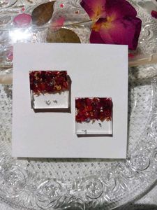 Rose Petal Resin Earrings